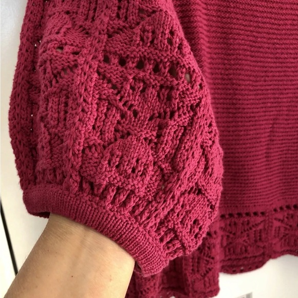 RUBY RD, PLUS SIZE 2X SWEATER KNIT FALL WONDEERS PULLOVER WITH CROCHET DETAILps2 - Picture 6 of 7